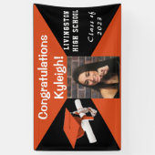 Banderoles Photo Orange, Black et White Graduation (Vertical)