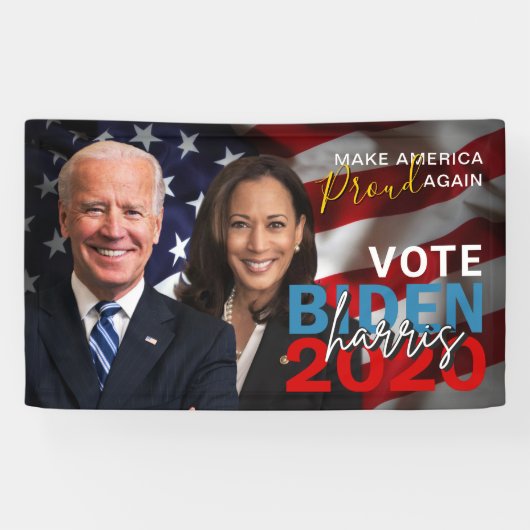 Banderoles Photo patriotique de Biden Harris 2020 (Horizontal)