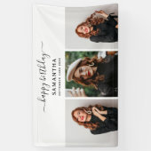 Banderoles Photo personnalisée 3 Photos Selfie fête d'anniver (Vertical)