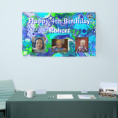 Banderoles Photo personnalisée Bleu et Vert Anniversaire (Salon professionnel)