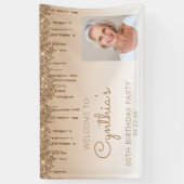 Banderoles Photo personnalisée Gold Parties scintillant Drip  (Vertical)