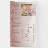 Banderoles Photo personnalisée Rose Gold Parties scintillant  (Vertical)
