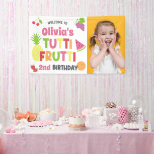 Banderoles Photo Tutti Frutti Coloré Joyeux Anniversaire Tout