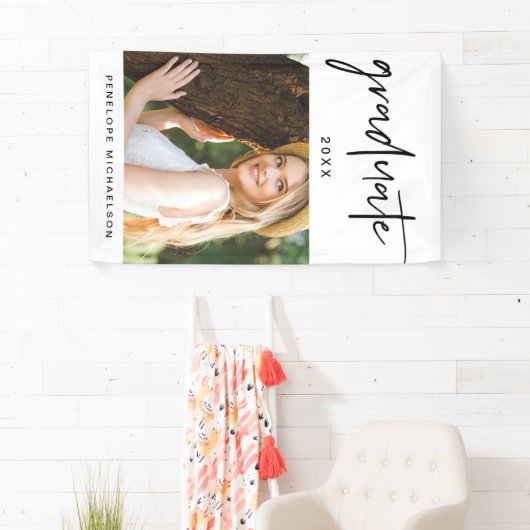 Banderoles Photographie de script moderne noir et blanc (En situation)