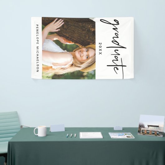 Banderoles Photographie de script moderne noir et blanc (Salon professionnel)