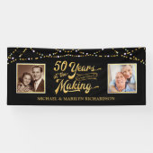 Banderoles Photos du 50e anniversaire | Noir & Or (Horizontal)