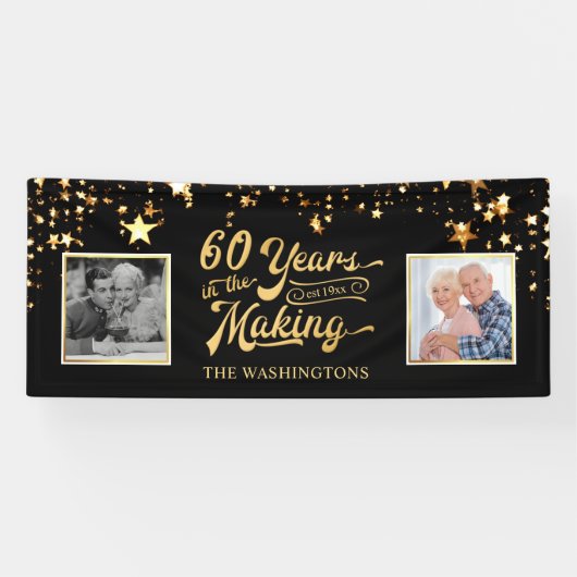 Banderoles Photos du 60e anniversaire de Black & Gold (Horizontal)