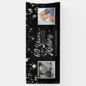 Banderoles Photos du 60e anniversaire de Black & Silver (Vertical)