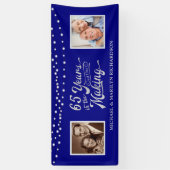 Banderoles Photos du 65e anniversaire | Bleu et argent (Vertical)