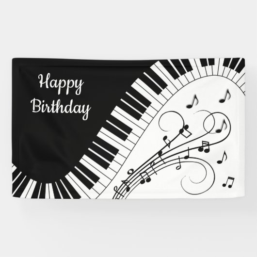 Banderoles Piano Keyboard Music Design (Horizontal)