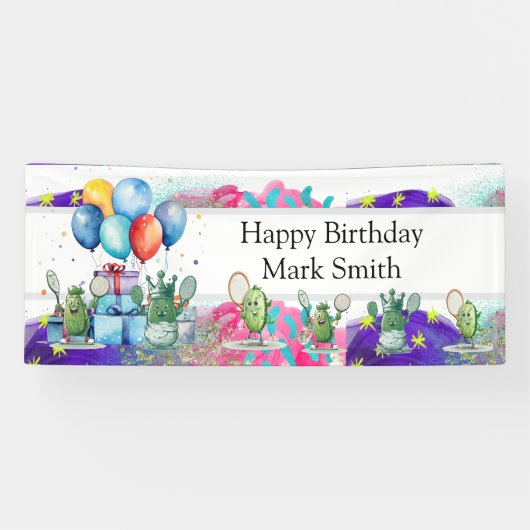 Banderoles Pickleball Anniversaire thème (Horizontal)