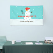 Banderoles Pickleball Fête Noël Funky Snowman Party (Salon professionnel)