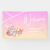 Banderoles Pickleball Pink Fun 30th Birthday Party Welcome (Horizontal)