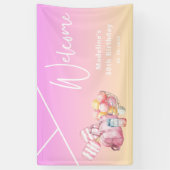 Banderoles Pickleball Pink Fun 30th Birthday Party Welcome (Vertical)