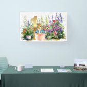 Banderoles Pierre le lapin dans le jardin Premier anniversair (Salon professionnel)