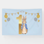 Banderoles Pierre le lapin Premier anniversaire (Horizontal)