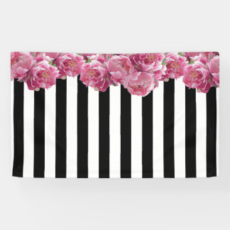 Banderoles Pies roses Fond Floral