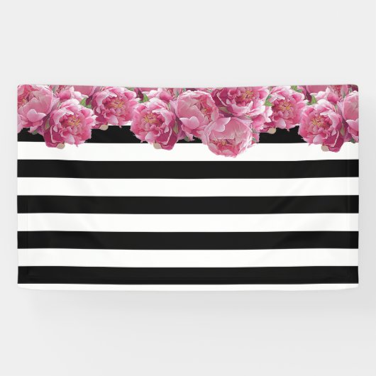 Banderoles Pies roses Fond Floral (Horizontal)