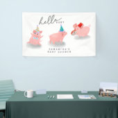 Banderoles piggy baby shower (Salon professionnel)