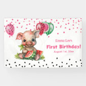 Banderoles Piglet mignon pastèque Anniversaire (Horizontal)