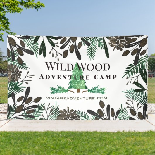 Banderoles Pinces Et Branches De Pins Rustiques (Dehors)