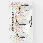 Banderoles Pingouin - Animaux à la fête d'anniversaire (Vertical)