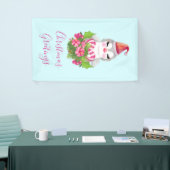 Banderoles Pingouin de Noël mignon à Santa Hat (Salon professionnel)