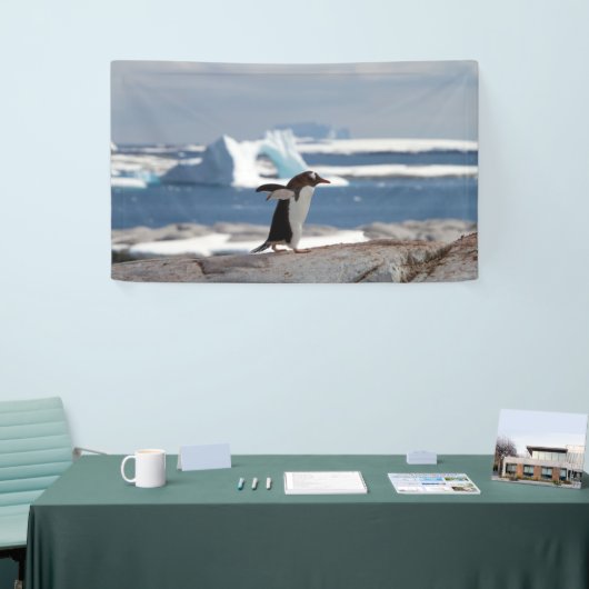 Banderoles Pingouin devant une arche de glace (Salon professionnel)