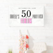 Banderoles Pink 50 et fabuleuse typographie 50e anniversaire (En situation)