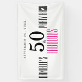 Banderoles Pink 50 et fabuleuse typographie 50e anniversaire (Vertical)