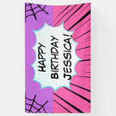 Banderoles Pink and Purple Web Comic Birthday  (Vertical)