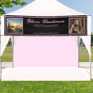 Banderoles Pink & Black Script Modern 2 Photo booth Tent