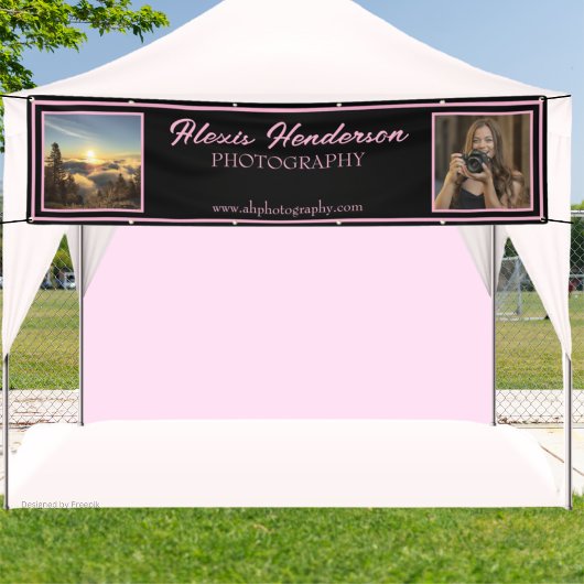 Banderoles Pink & Black Script Modern 2 Photo booth Tent