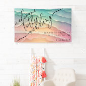 Banderoles Pink Blue Ocean Beach Summer Party Bienvenue mer (En situation)