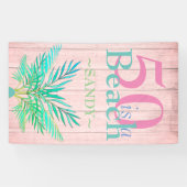 Banderoles Pink Boho 50 EST UNE PLAGE Cinquantième anniversai (Horizontal)