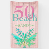 Banderoles Pink Boho 50 EST UNE PLAGE Cinquantième anniversai (Vertical)