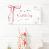 Banderoles Pink Bow 1er anniversaire fille (En situation)