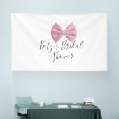 Banderoles Pink bow bridal shower name date pastel stylish te (Salon professionnel)