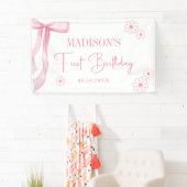 Banderoles Pink Bow Elegant 1er Anniversaire (En situation)