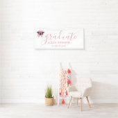 Banderoles Pink Bow Graduation Cap Class Of 2026 Banner (En situation)