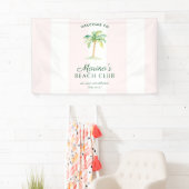 Banderoles Pink Cabana Stripes Palm Beach Club Welcome (En situation)