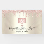 Banderoles Pink Cake boulangerie Chef Parties scintillant Dri (Horizontal)