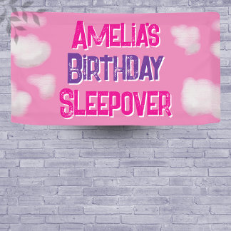 Banderoles Pink Cloud Personnalisé Anniversaire Slepover