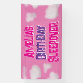 Banderoles Pink Cloud Personnalisé Anniversaire Slepover (Verticale)