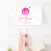 Banderoles Pink Disco Ball Let's Disco Anniversaire (En situation)