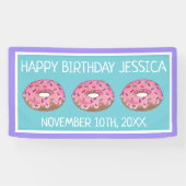 Banderoles Pink Donut Doughnut Anniversaire Fête Petit déjeun (Horizontal)