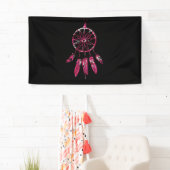 Banderoles Pink Dreamcatcher Feathers Amérindien (En situation)