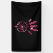 Banderoles Pink Dreamcatcher Feathers Amérindien (Vertical)