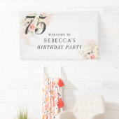 Banderoles Pink Floral Eucalyptus Botanical 75e anniversaire (En situation)