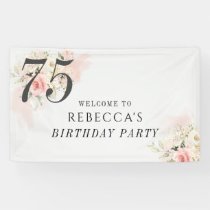 Banderoles Pink Floral Eucalyptus Botanical 75e anniversaire